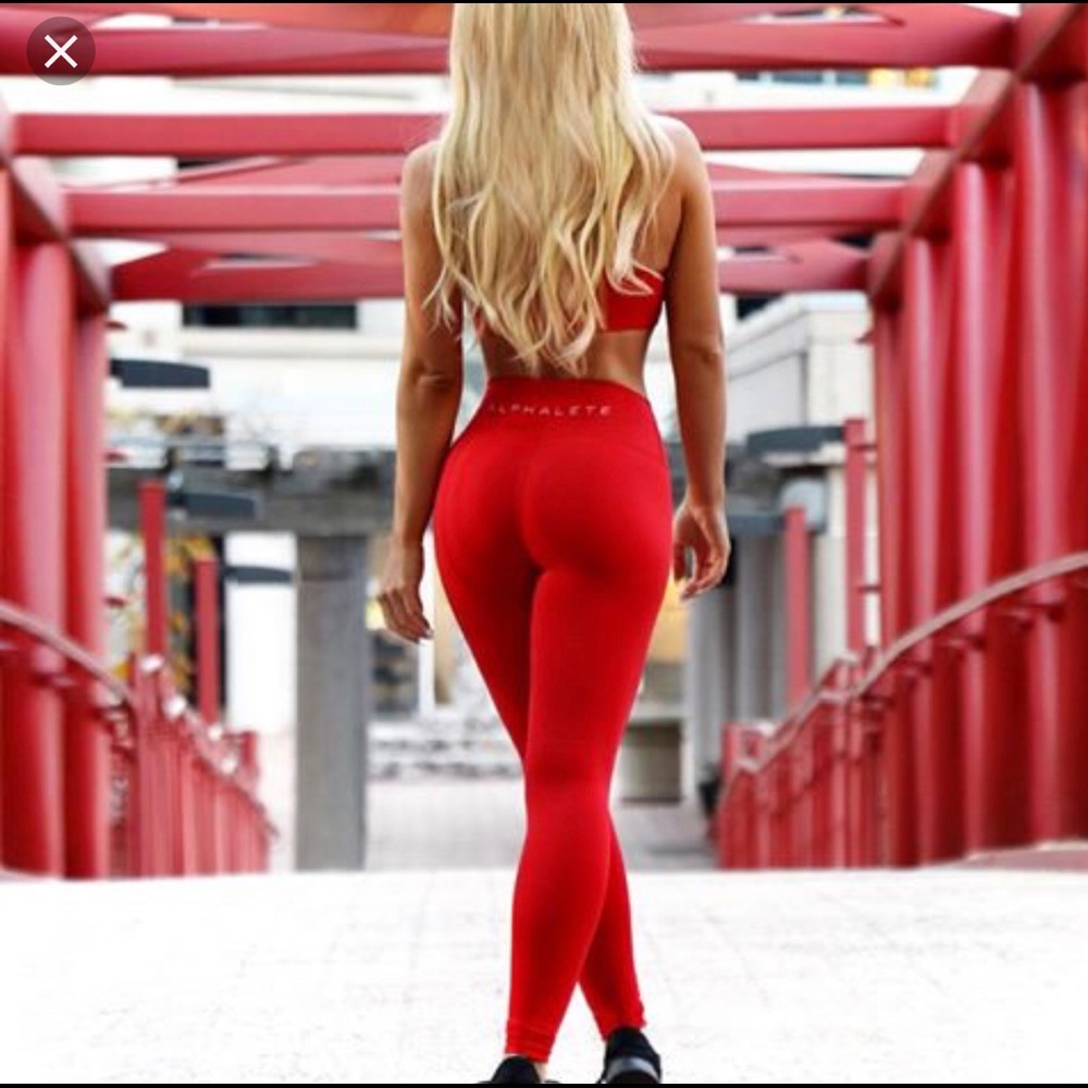 Alphalete revival leggings in formula red